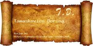 Tamaskovics Dorina névjegykártya